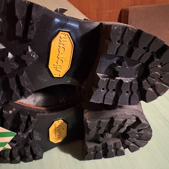 NEW Vtg Georgia Steel Toe Logger Black Biker Punk Boots Mens 7 E Womens 8.5 / 9 - Picture 11 of 11